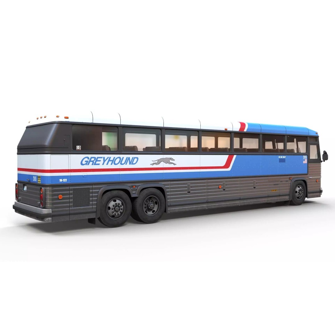 MCI 9 Bus 3D Model – Low Poly Game Ready Asset, FBX Format - View 4