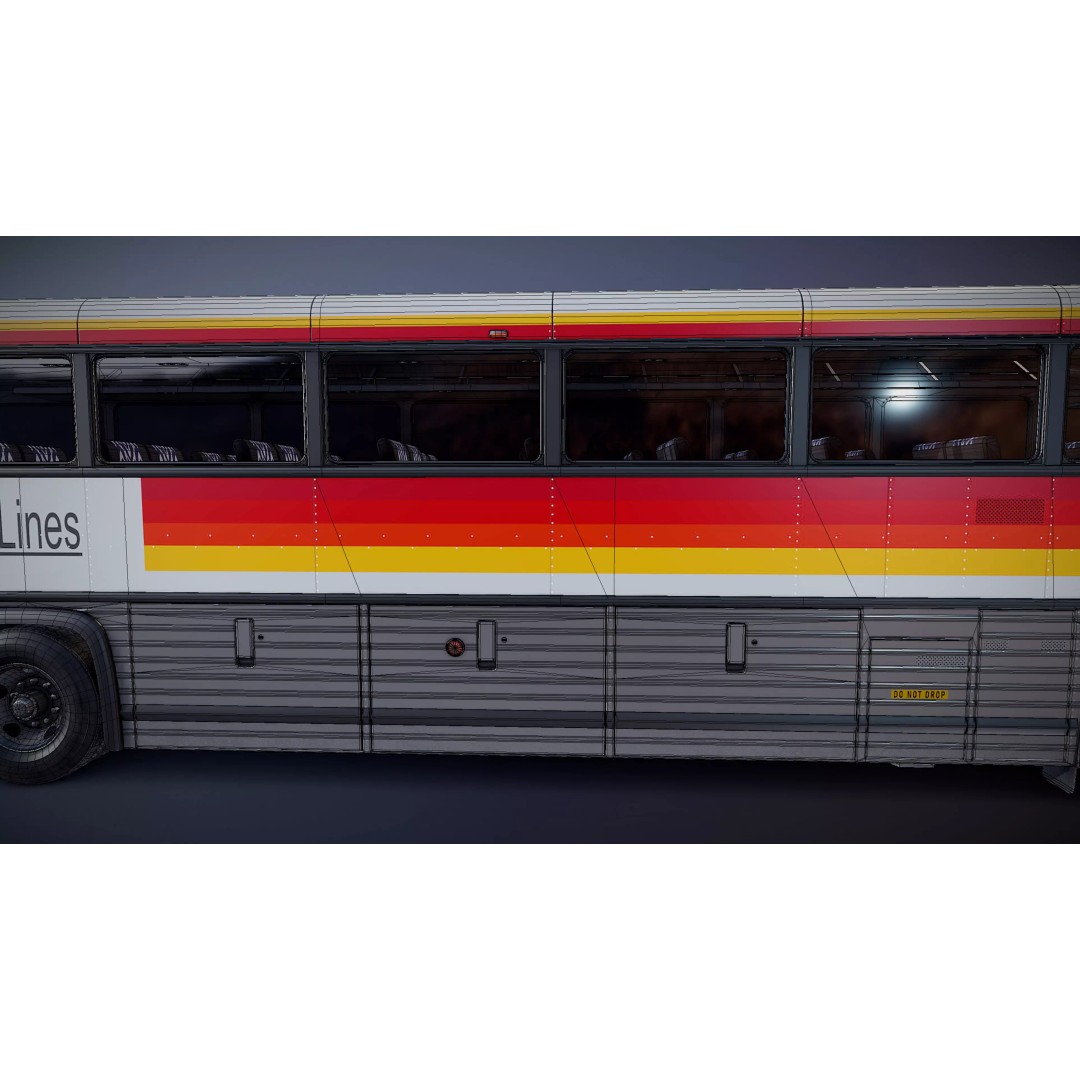 MCI 9 Bus 3D Model – Low Poly Game Ready Asset, FBX Format - View 40