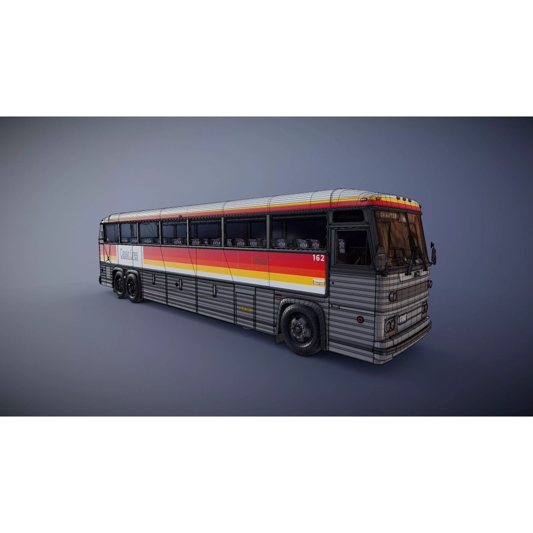 MCI 9 Bus 3D Model – Low Poly Game Ready Asset, FBX Format - View 42