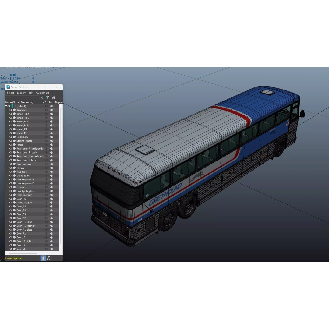 MCI 9 Bus 3D Model – Low Poly Game Ready Asset, FBX Format - View 51