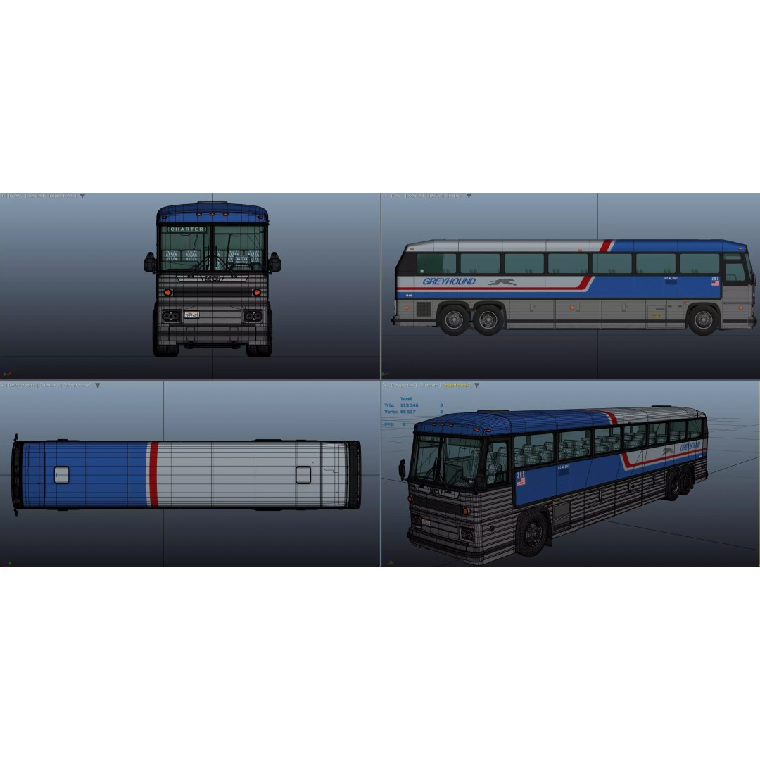 MCI 9 Bus 3D Model – Low Poly Game Ready Asset, FBX Format - View 52