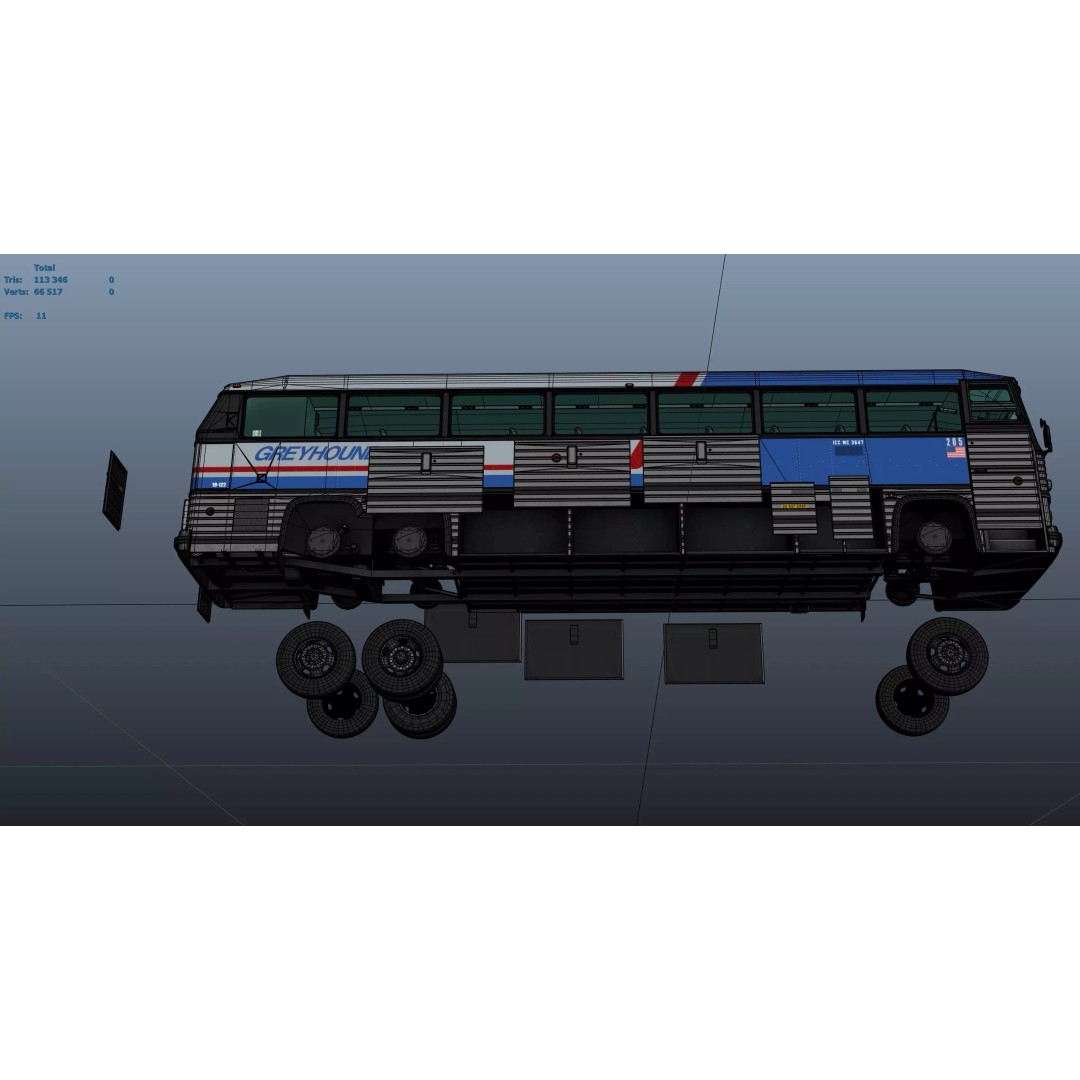 MCI 9 Bus 3D Model – Low Poly Game Ready Asset, FBX Format - View 55