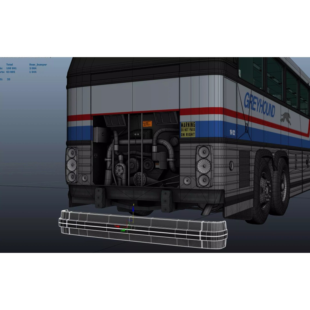MCI 9 Bus 3D Model – Low Poly Game Ready Asset, FBX Format - View 59