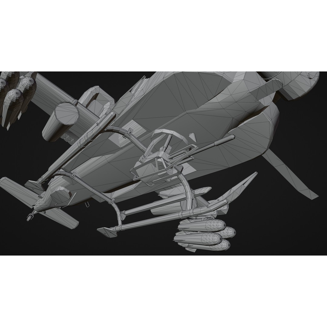 Military Helicopter 3D Model – Low Poly Game Asset, FBX, PBR