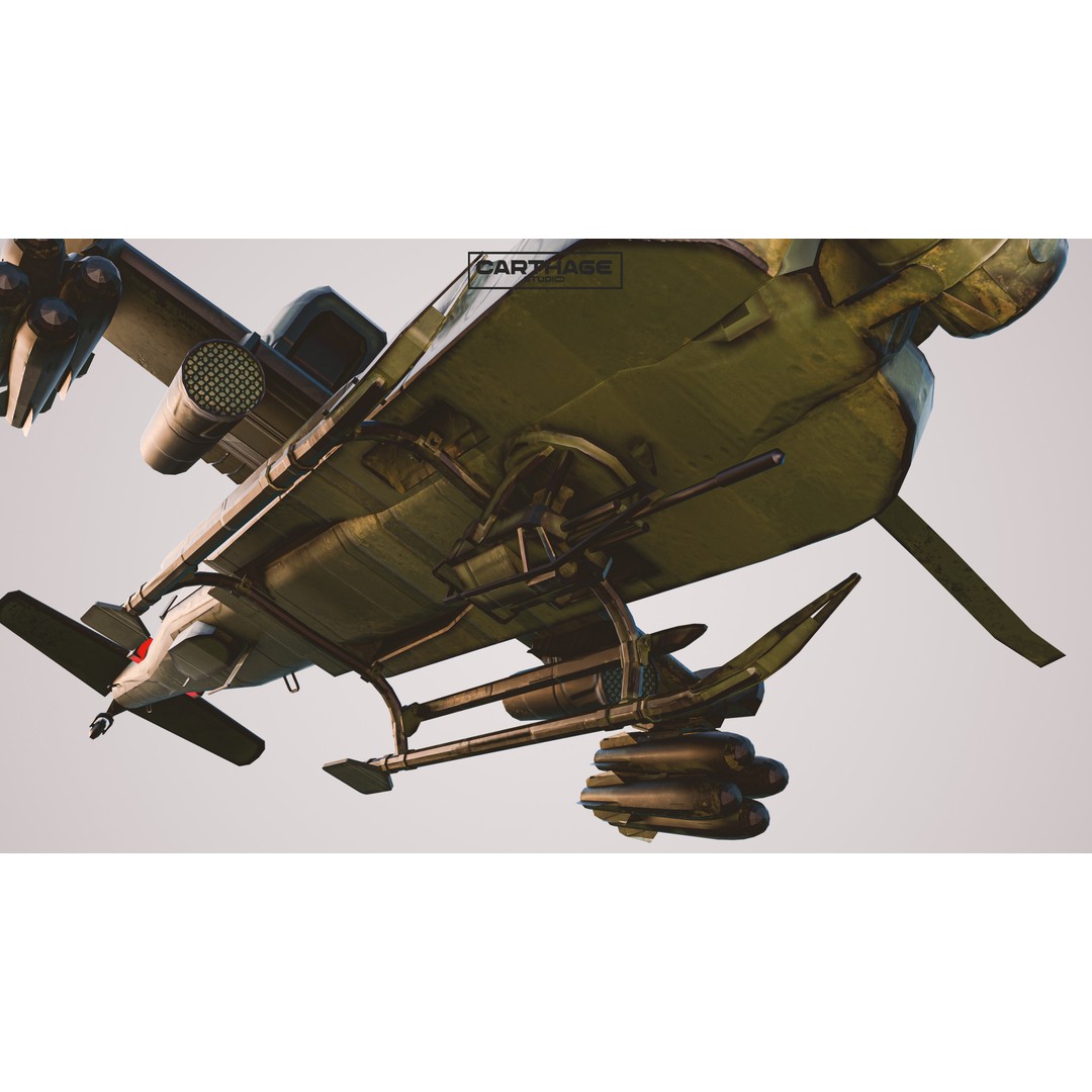 Military Helicopter 3D Model – Low Poly Game Asset, FBX, PBR - View 14