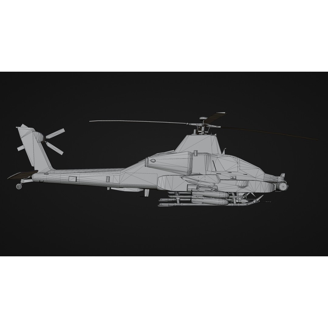 Military Helicopter 3D Model – Low Poly Game Asset, FBX, PBR - View 16