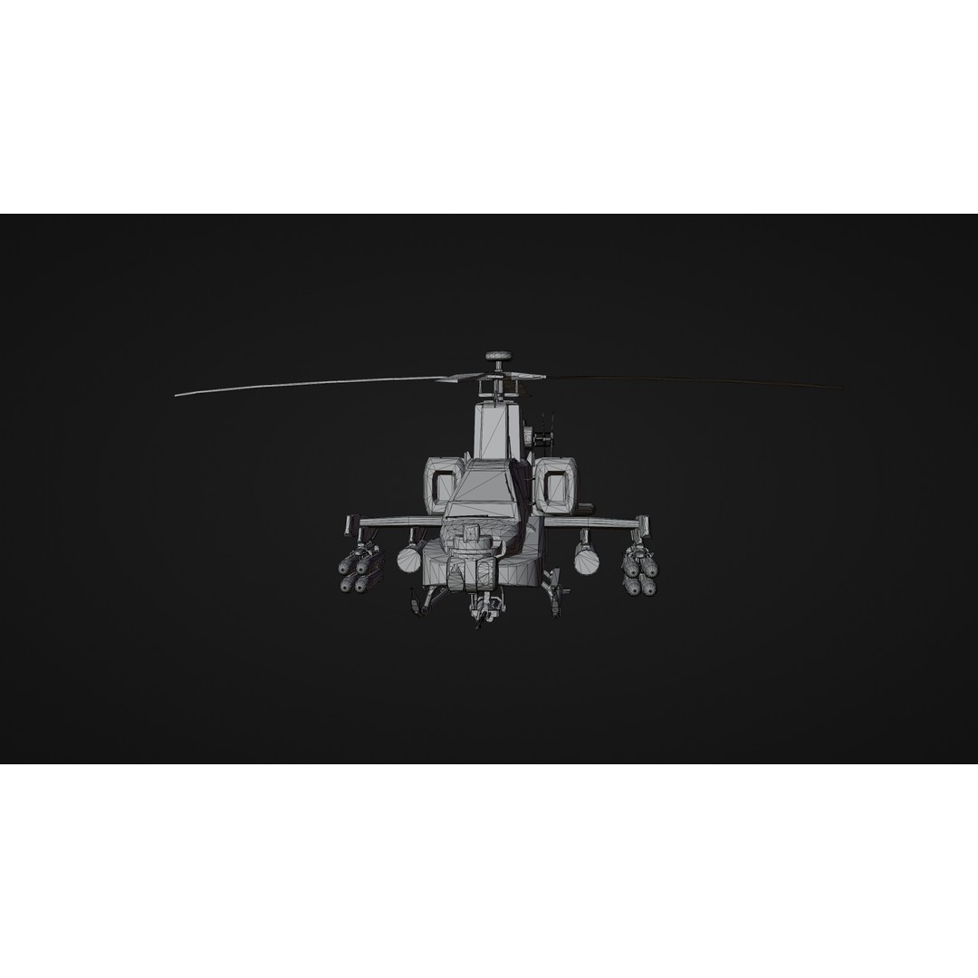 Military Helicopter 3D Model – Low Poly Game Asset, FBX, PBR - View 17