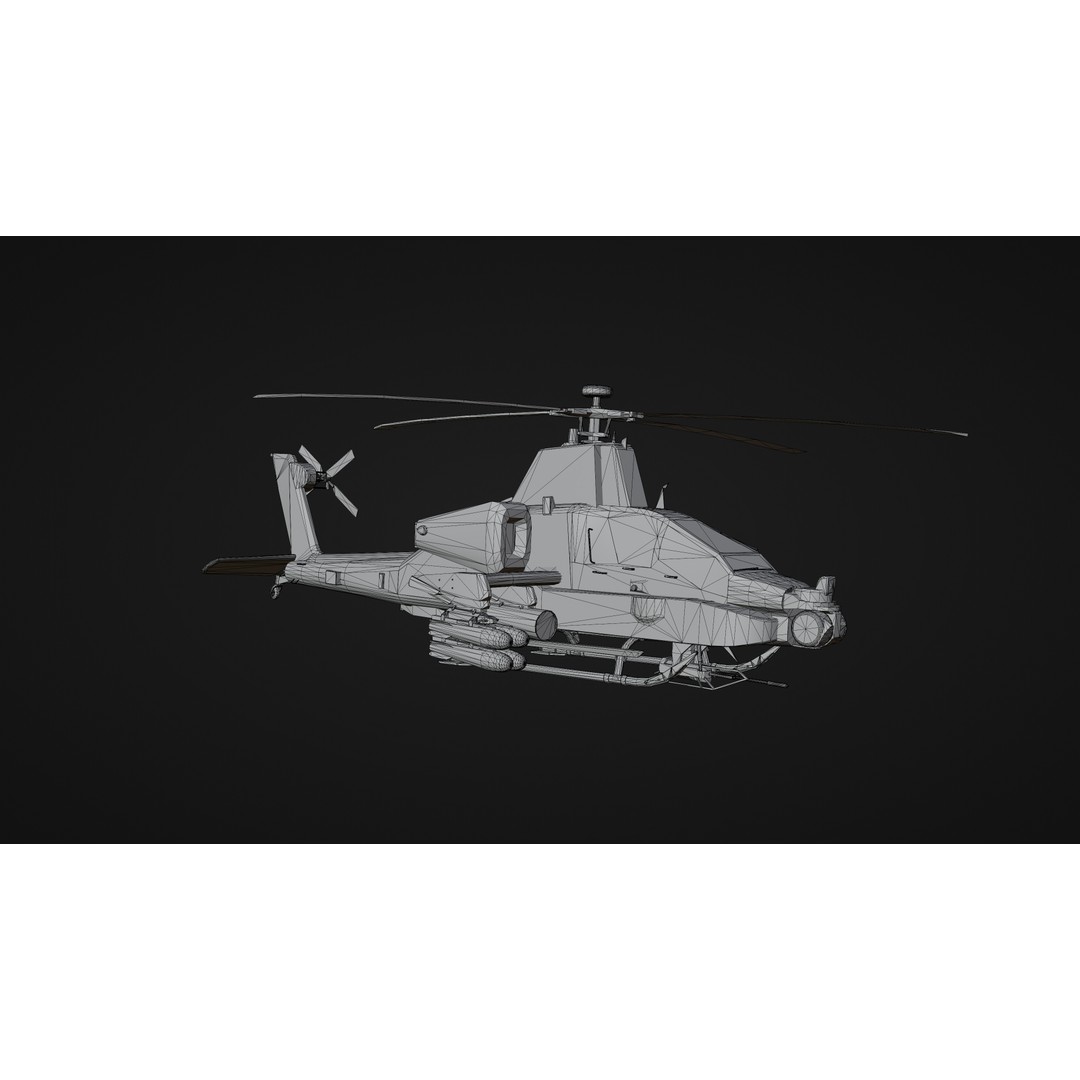 Military Helicopter 3D Model – Low Poly Game Asset, FBX, PBR - View 18