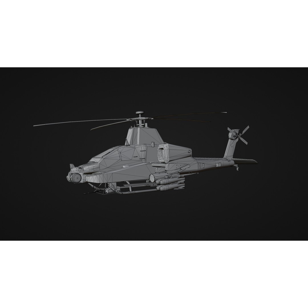 Military Helicopter 3D Model – Low Poly Game Asset, FBX, PBR - View 19