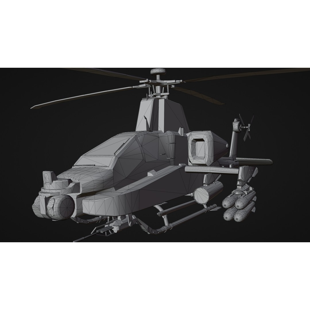 Military Helicopter 3D Model – Low Poly Game Asset, FBX, PBR - View 20