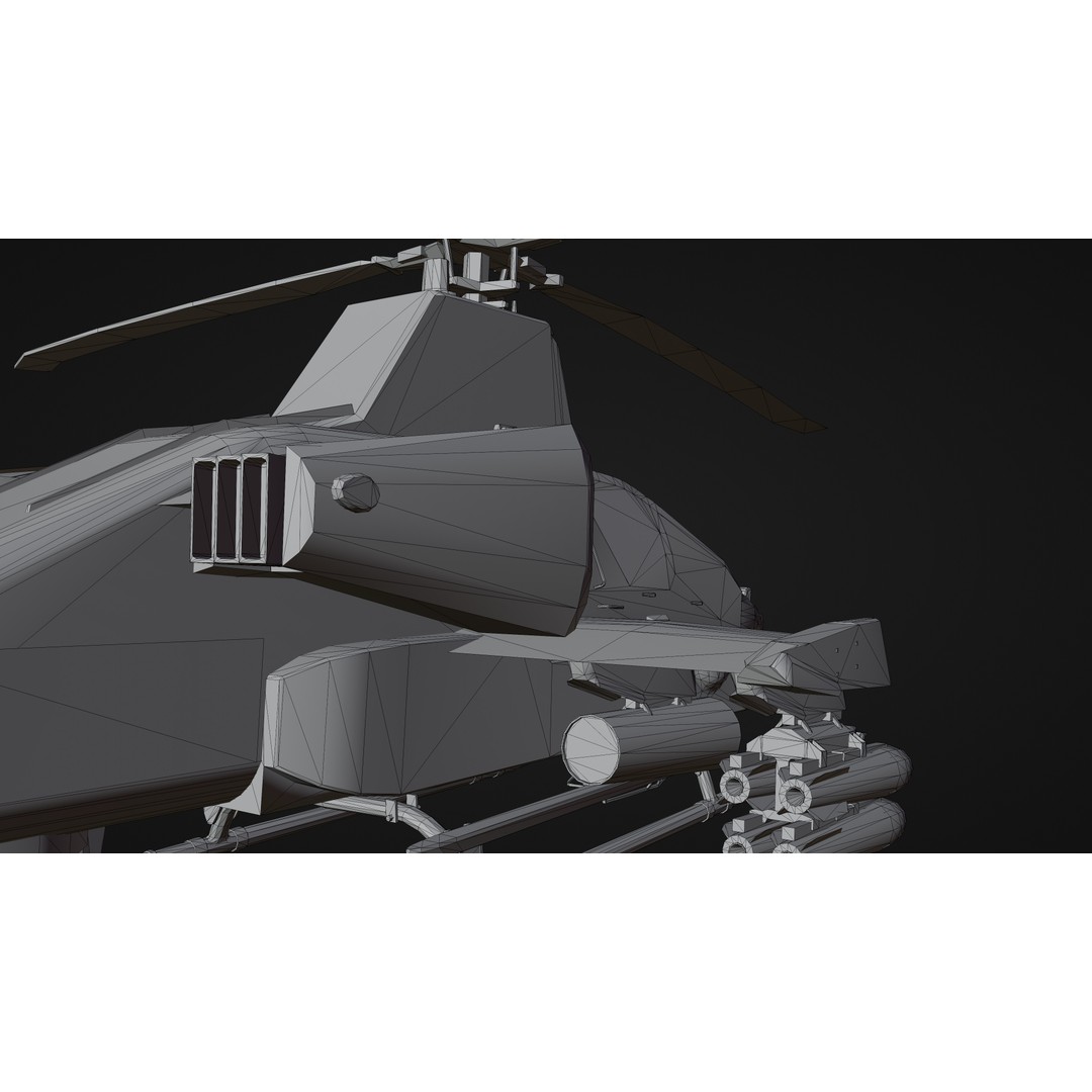 Military Helicopter 3D Model – Low Poly Game Asset, FBX, PBR - View 21