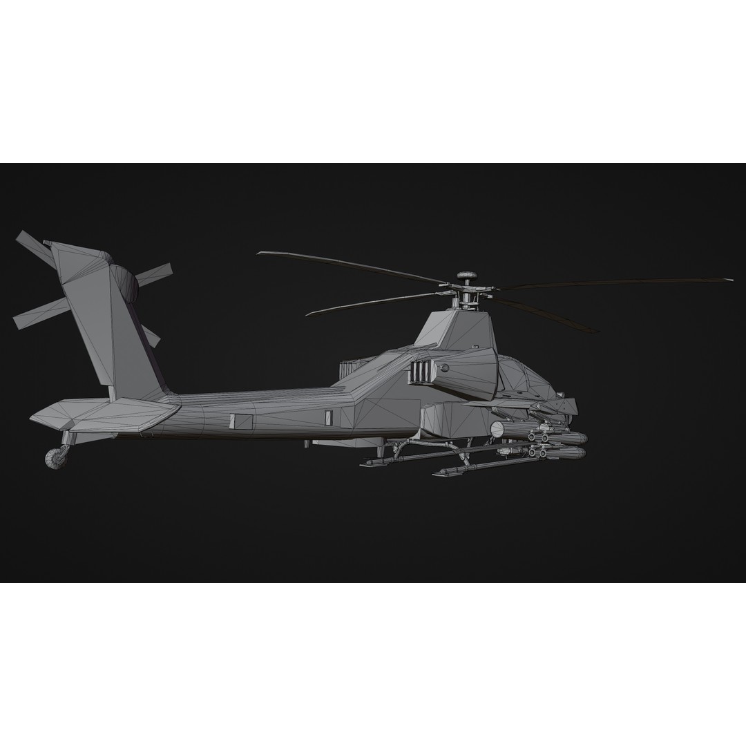 Military Helicopter 3D Model – Low Poly Game Asset, FBX, PBR - View 22