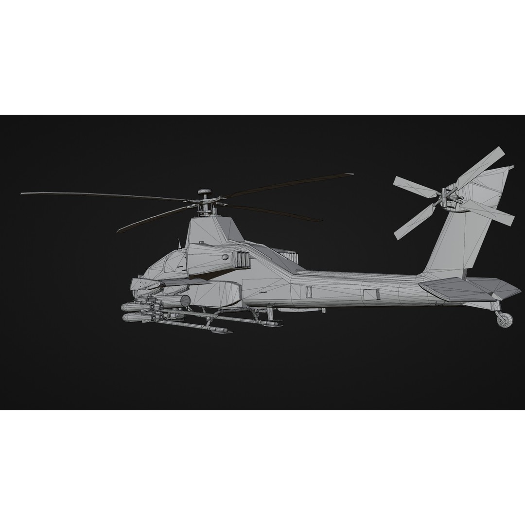 Military Helicopter 3D Model – Low Poly Game Asset, FBX, PBR - View 24