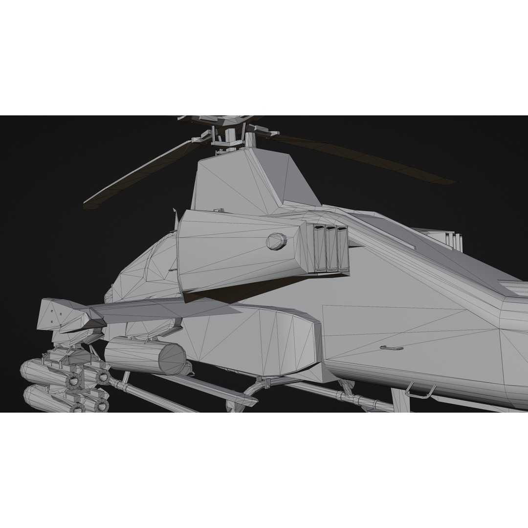 Military Helicopter 3D Model – Low Poly Game Asset, FBX, PBR - View 25