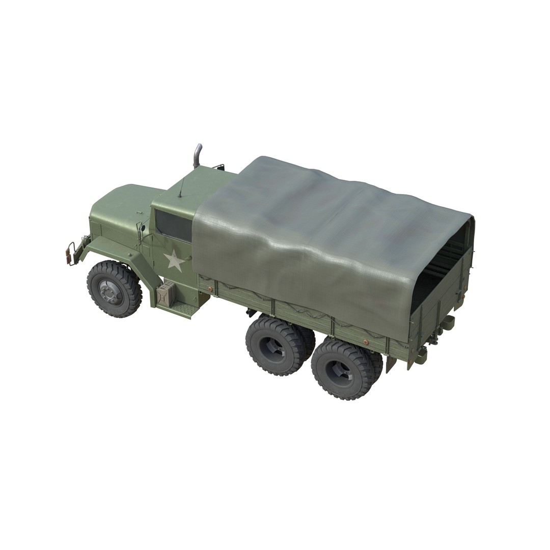 Military Cargo Truck m35a2 3D Model – Low Poly Game Asset, FBX, Blender - View 10