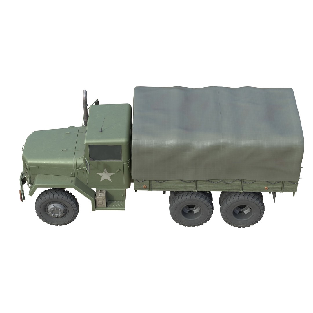 Military Cargo Truck m35a2 3D Model – Low Poly Game Asset, FBX, Blender - View 12