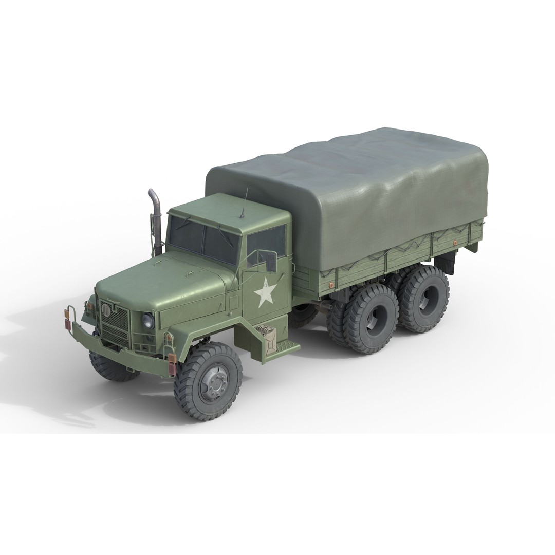 Military Cargo Truck m35a2 3D Model – Low Poly Game Asset, FBX, Blender - View 3