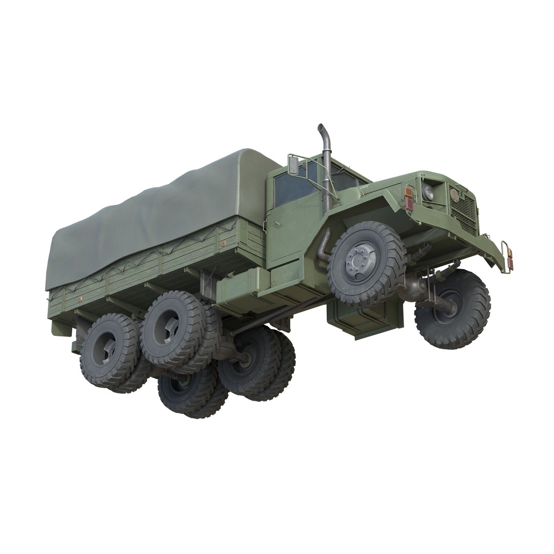 Military Cargo Truck m35a2 3D Model – Low Poly Game Asset, FBX, Blender - View 4