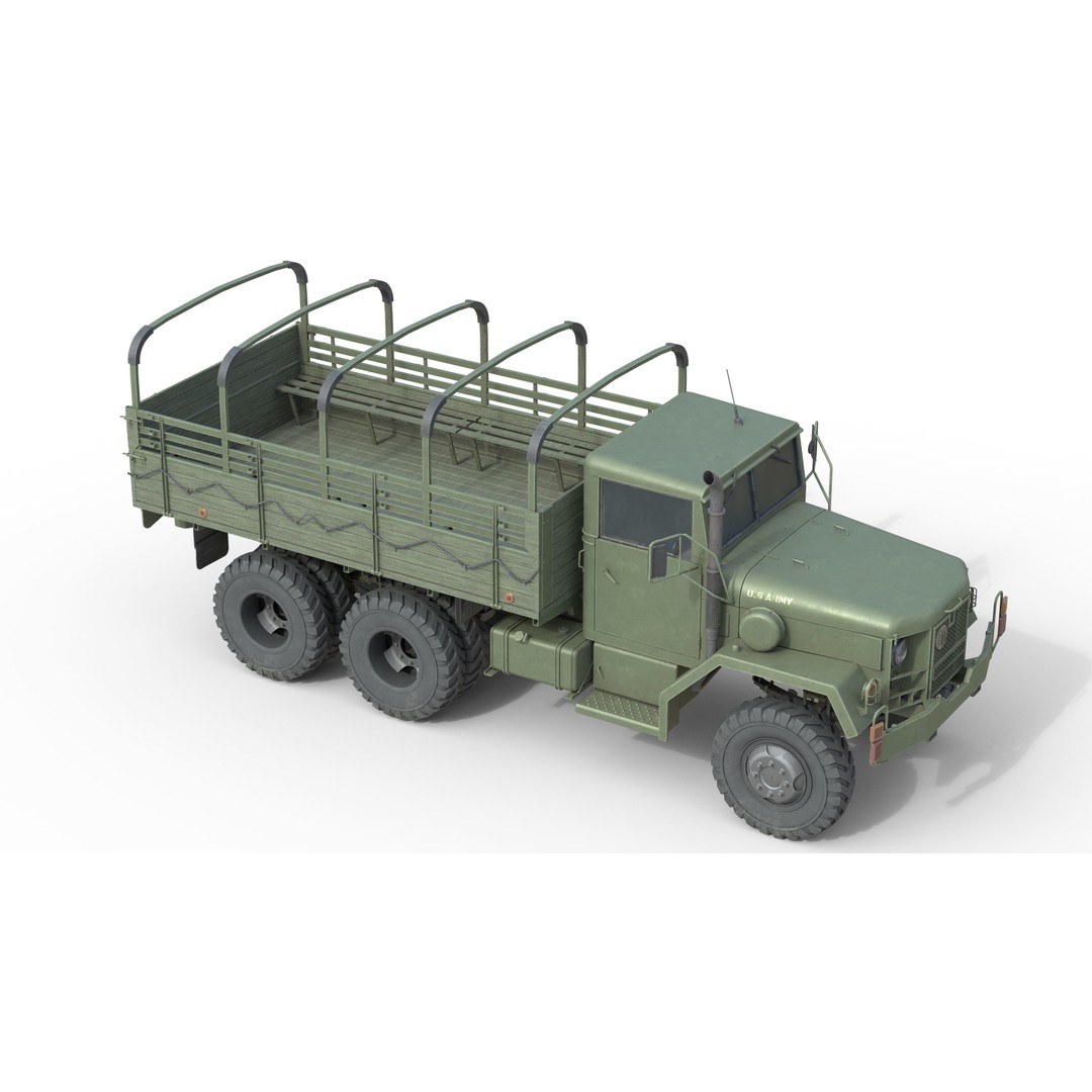 Military Cargo Truck m35a2 3D Model – Low Poly Game Asset, FBX, Blender - View 5