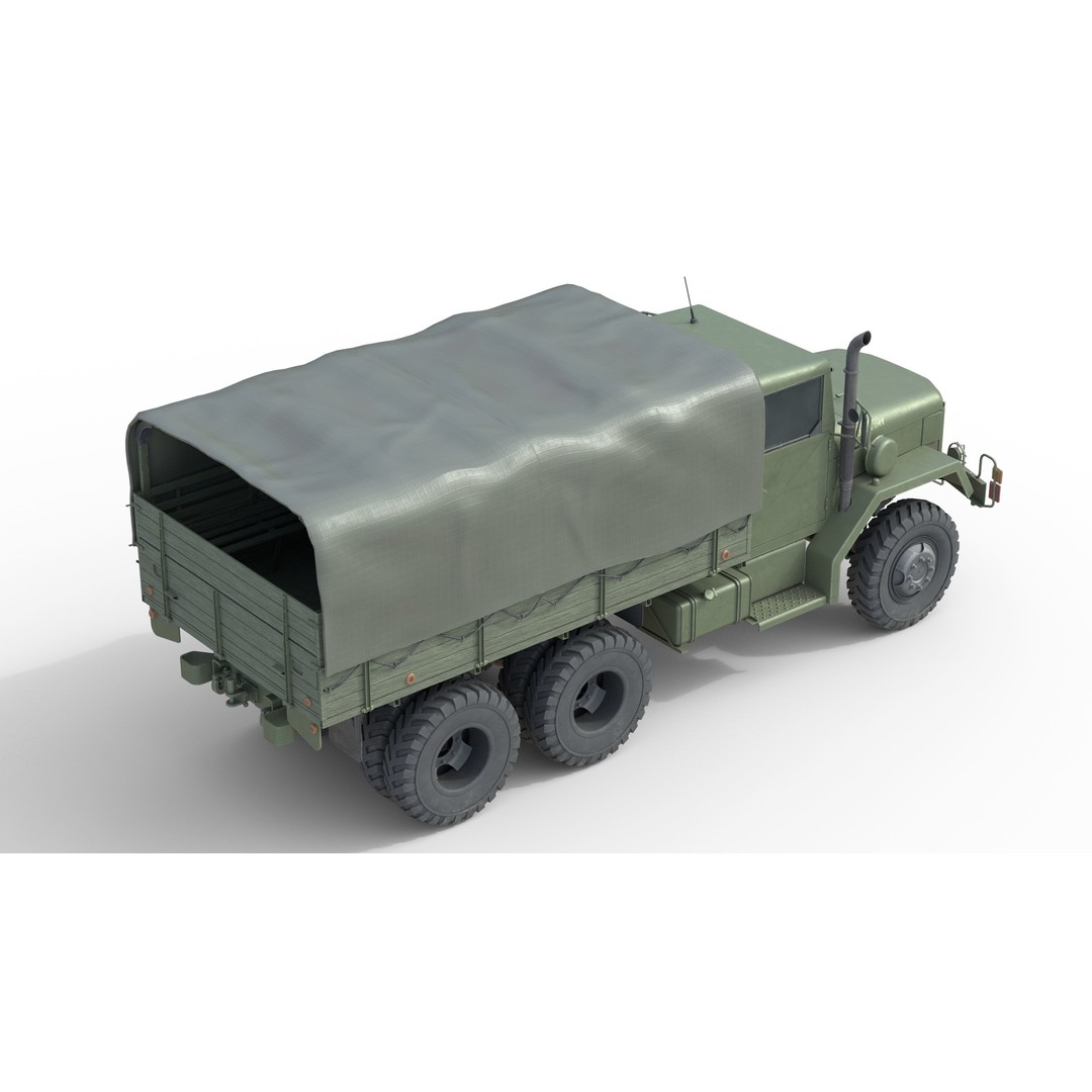 Military Cargo Truck m35a2 3D Model – Low Poly Game Asset, FBX, Blender - View 7