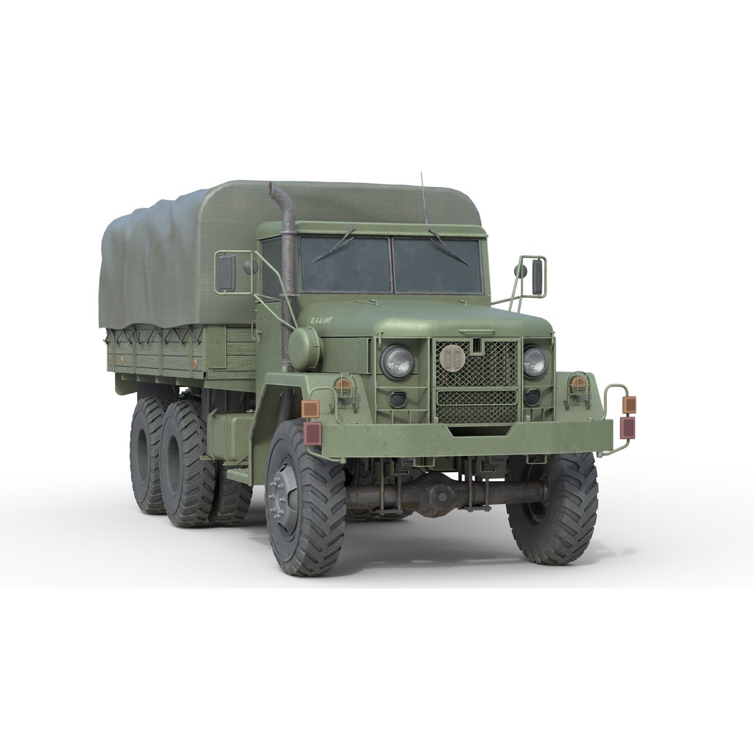 Military Cargo Truck m35a2 3D Model – Low Poly Game Asset, FBX, Blender - View 8