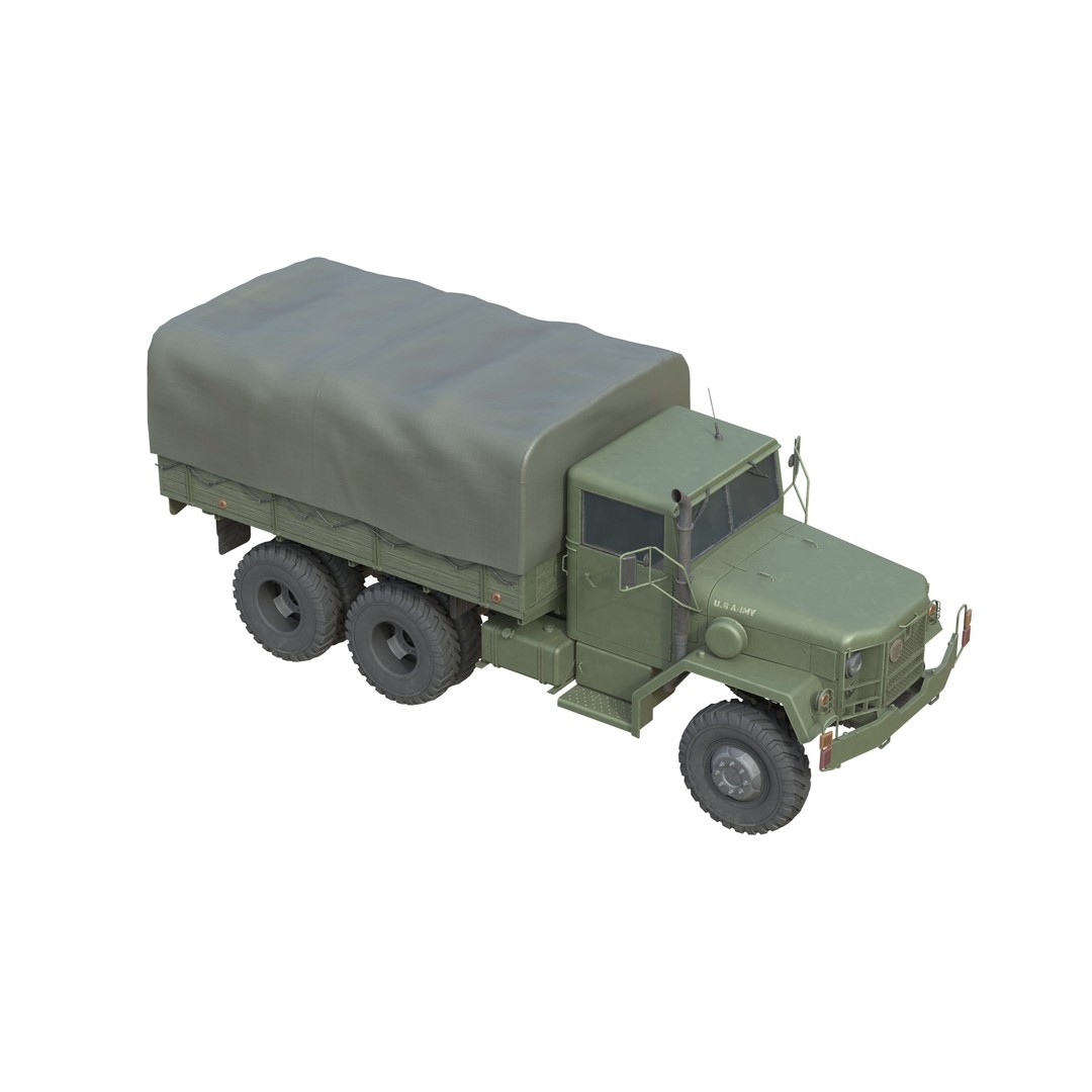 Military Cargo Truck m35a2 3D Model – Low Poly Game Asset, FBX, Blender - View 9