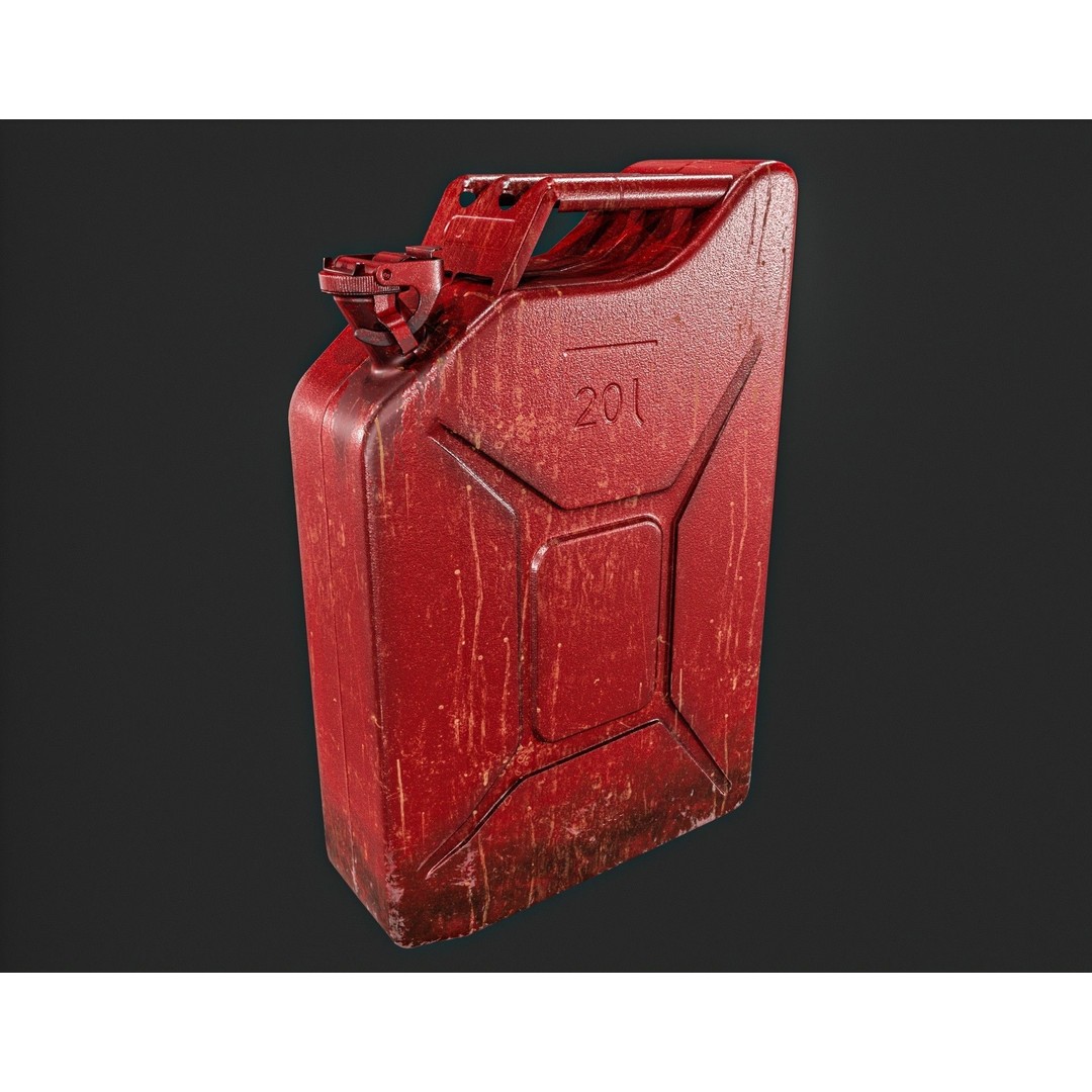 20L Fuel Tank 3D Model – Low Poly PBR Game Asset, FBX, OBJ - View 12