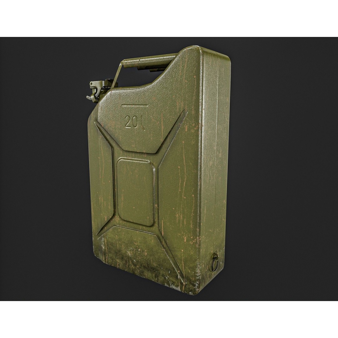20L Fuel Tank 3D Model – Low Poly PBR Game Asset, FBX, OBJ - View 14