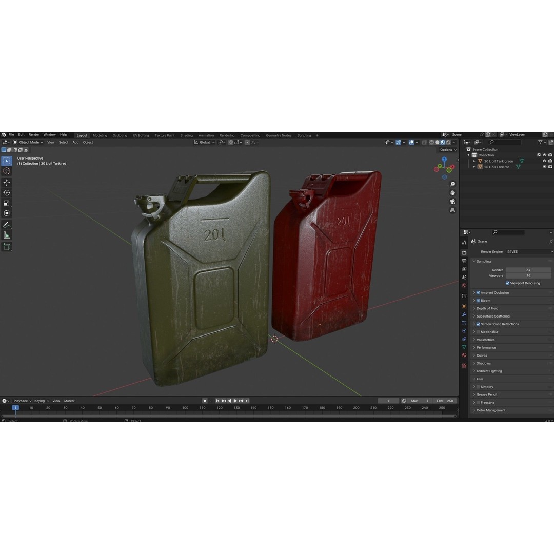 20L Fuel Tank 3D Model – Low Poly PBR Game Asset, FBX, OBJ - View 16