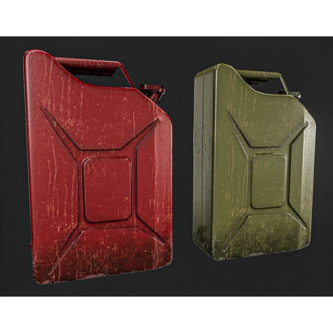 20L Fuel Tank 3D Model – Low Poly PBR Game Asset, FBX, OBJ - View 4