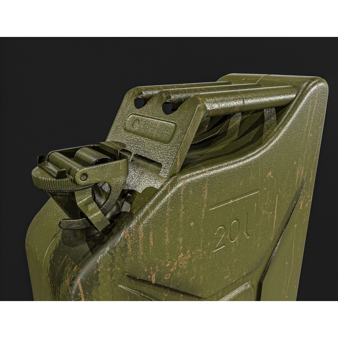 20L Fuel Tank 3D Model – Low Poly PBR Game Asset, FBX, OBJ - View 6