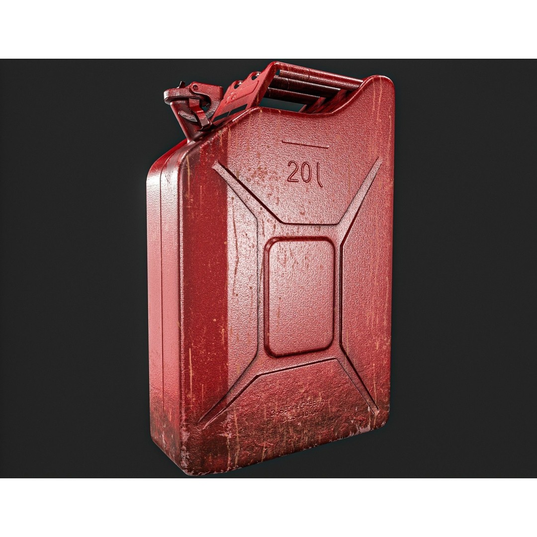 20L Fuel Tank 3D Model – Low Poly PBR Game Asset, FBX, OBJ - View 7