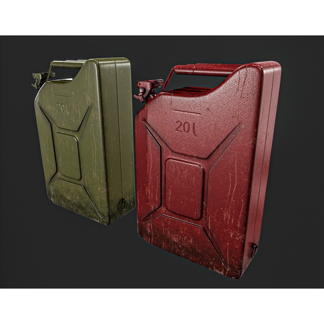 20L Fuel Tank 3D Model – Low Poly PBR Game Asset, FBX, OBJ - View 8