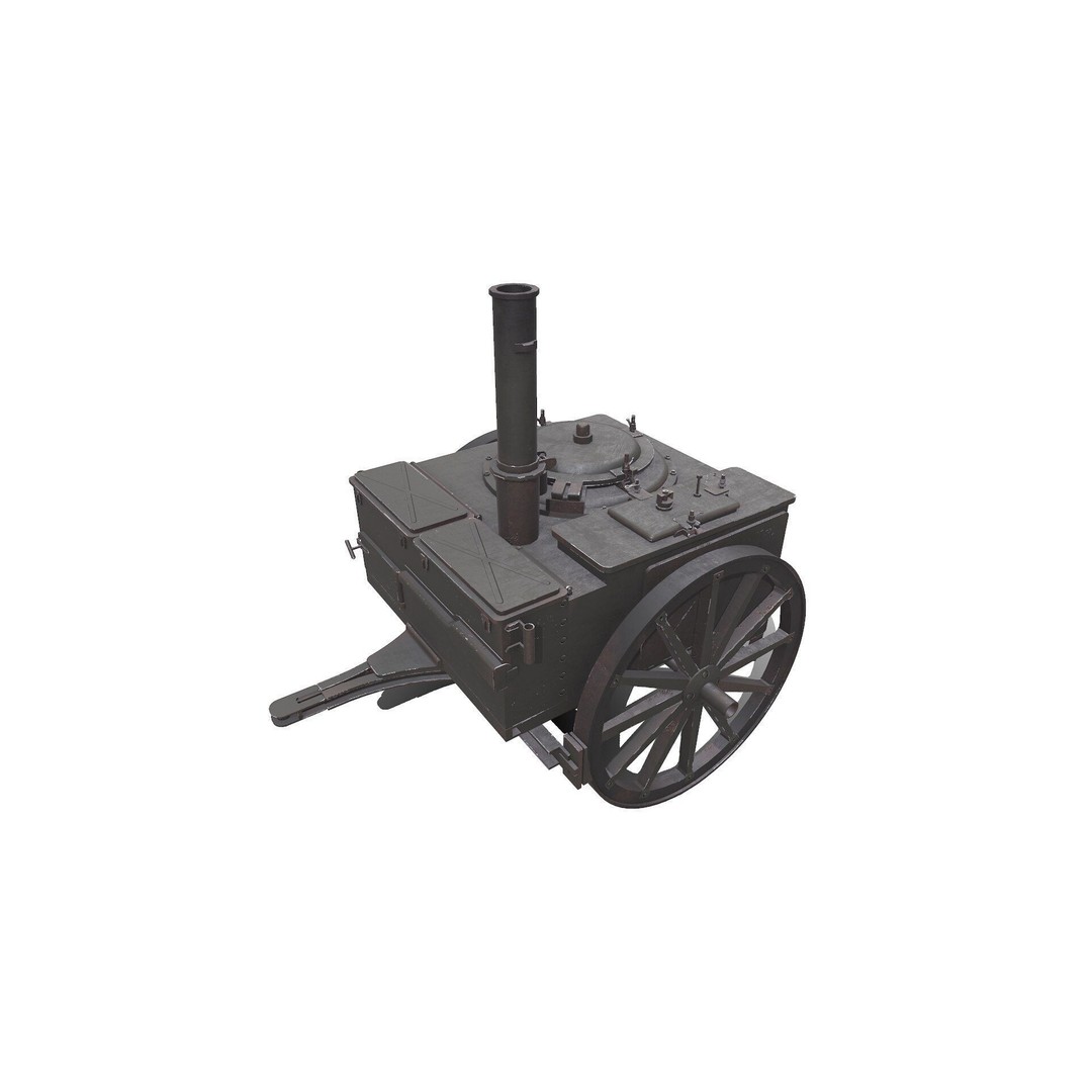 WW1 Field Kitchen 3D Model – Low Poly PBR Game Asset, FBX - View 10