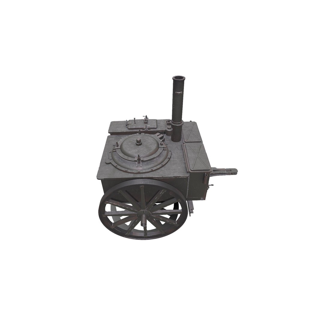 WW1 Field Kitchen 3D Model – Low Poly PBR Game Asset, FBX - View 4