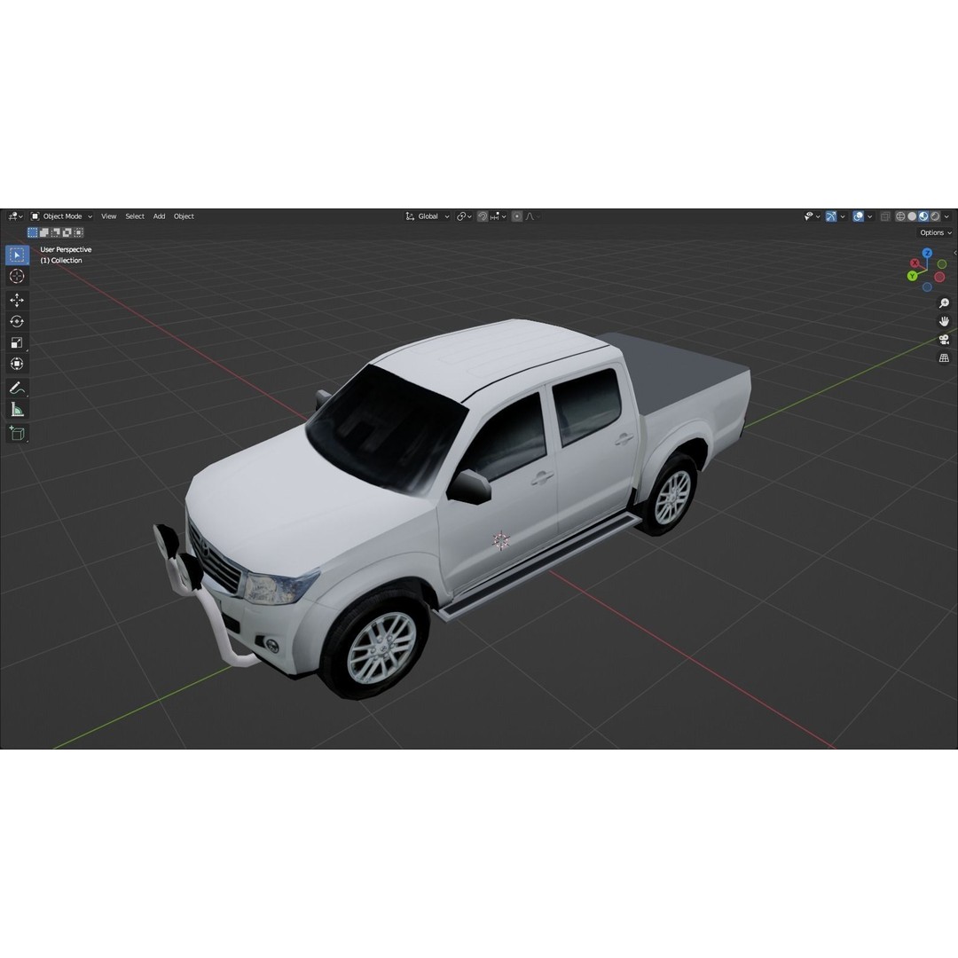 Toyota Hilux 3D Model – Low Poly Static Vehicle for Games, FBX - View 8
