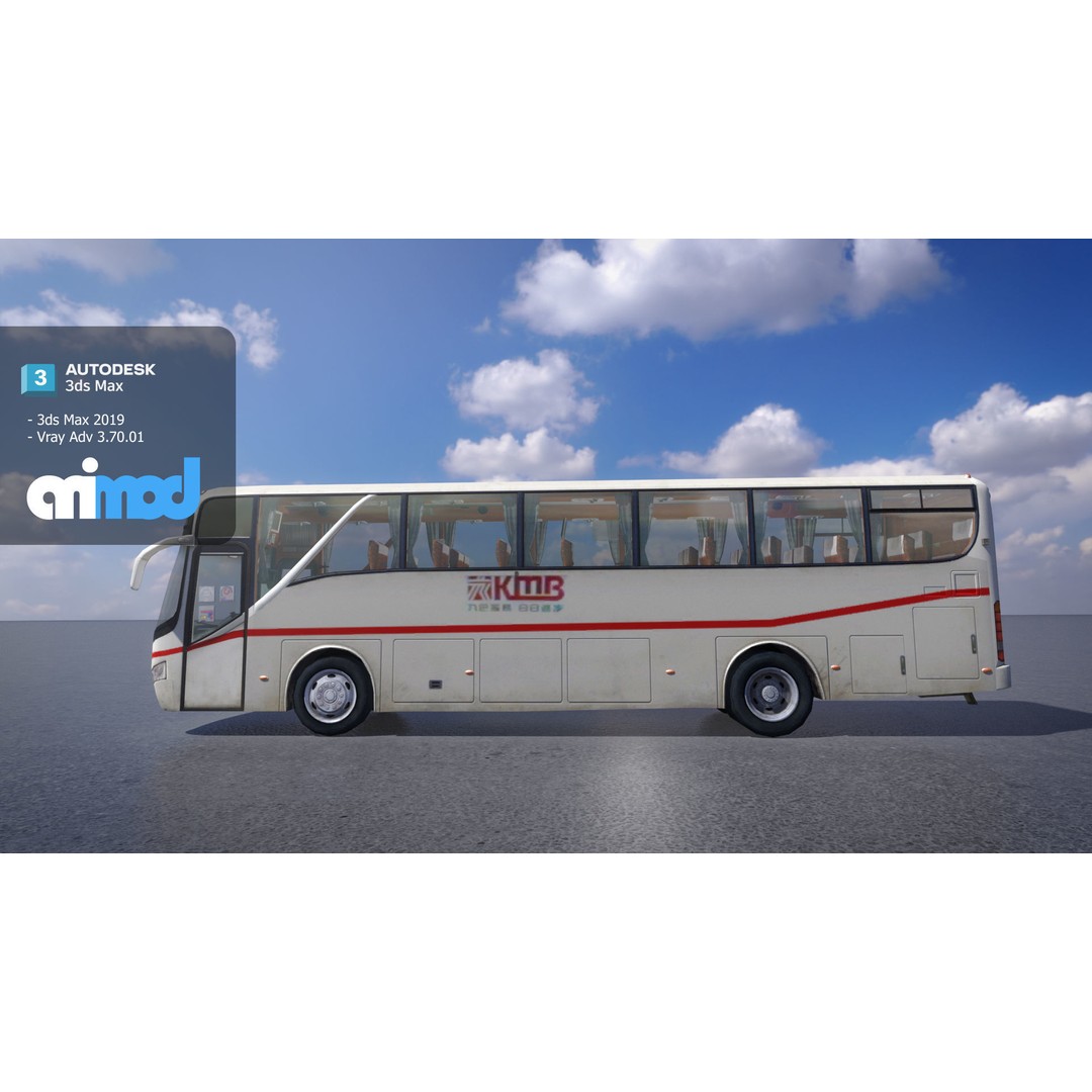 Hk Bus 3D Model – High Poly Game Asset with PBR Textures, FBX - View 4