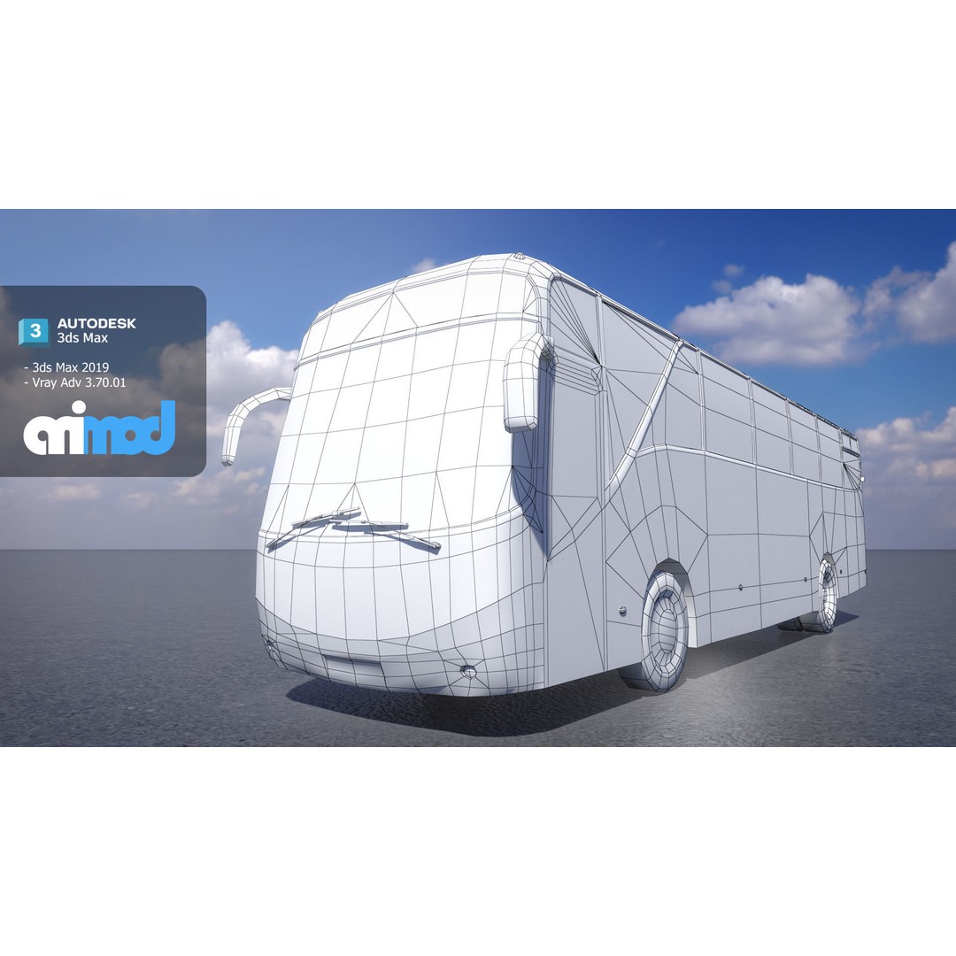 Hk Bus 3D Model – High Poly Game Asset with PBR Textures, FBX - View 7
