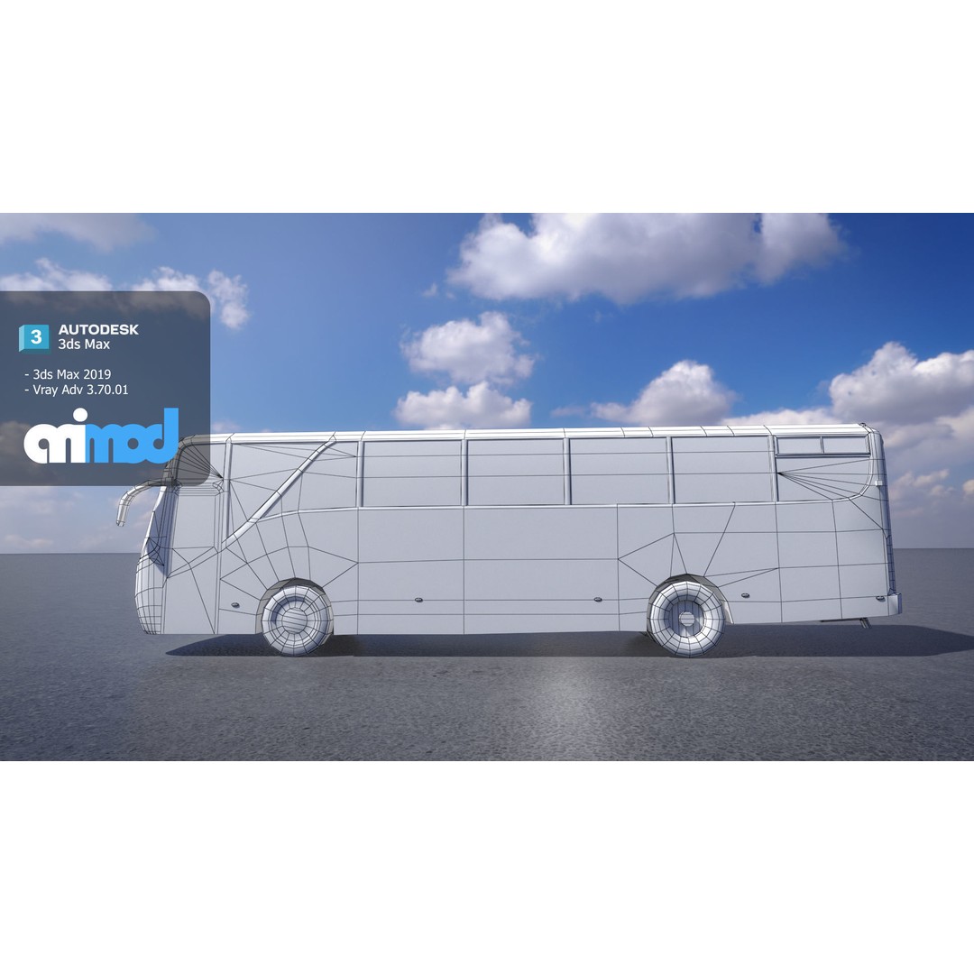 Hk Bus 3D Model – High Poly Game Asset with PBR Textures, FBX - View 9