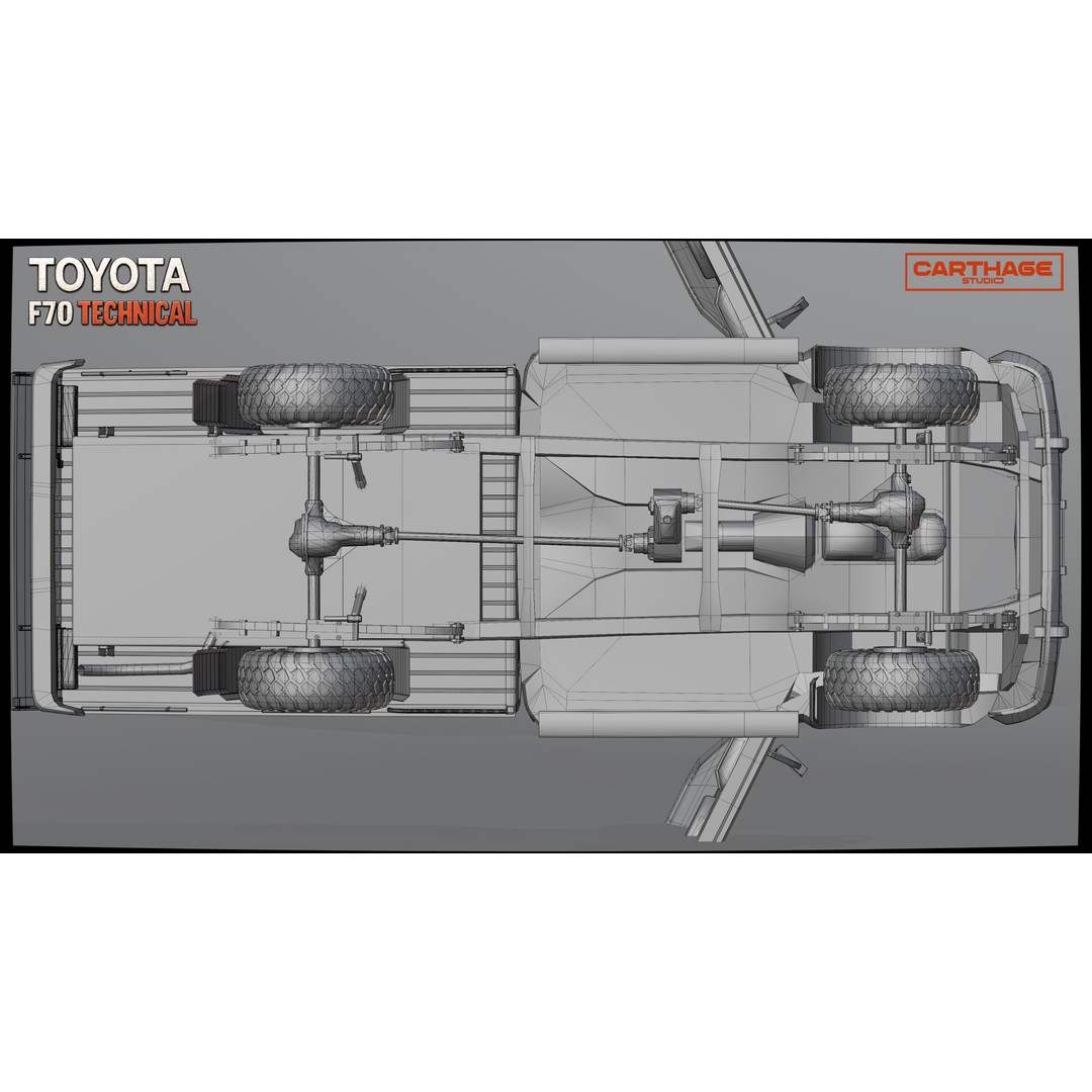Toyota F70 Technical Pickup 3D Model – Low Poly Game Asset, FBX