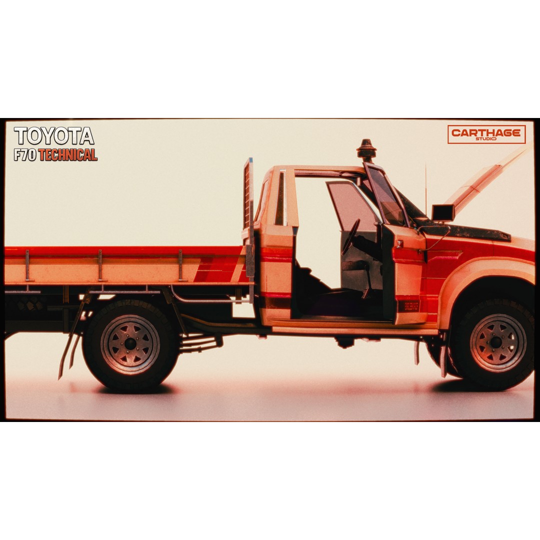 Toyota F70 Technical Pickup 3D Model – Low Poly Game Asset, FBX - View 10