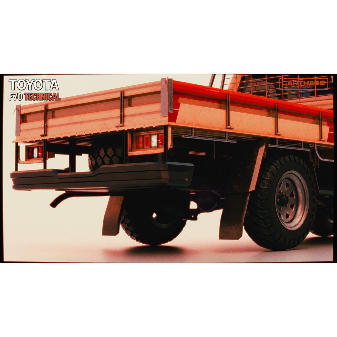 Toyota F70 Technical Pickup 3D Model – Low Poly Game Asset, FBX - View 14