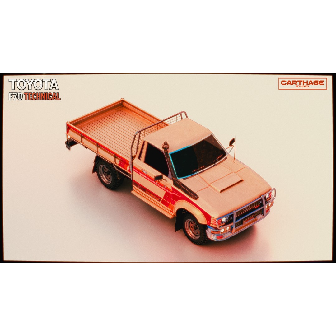 Toyota F70 Technical Pickup 3D Model – Low Poly Game Asset, FBX - View 24