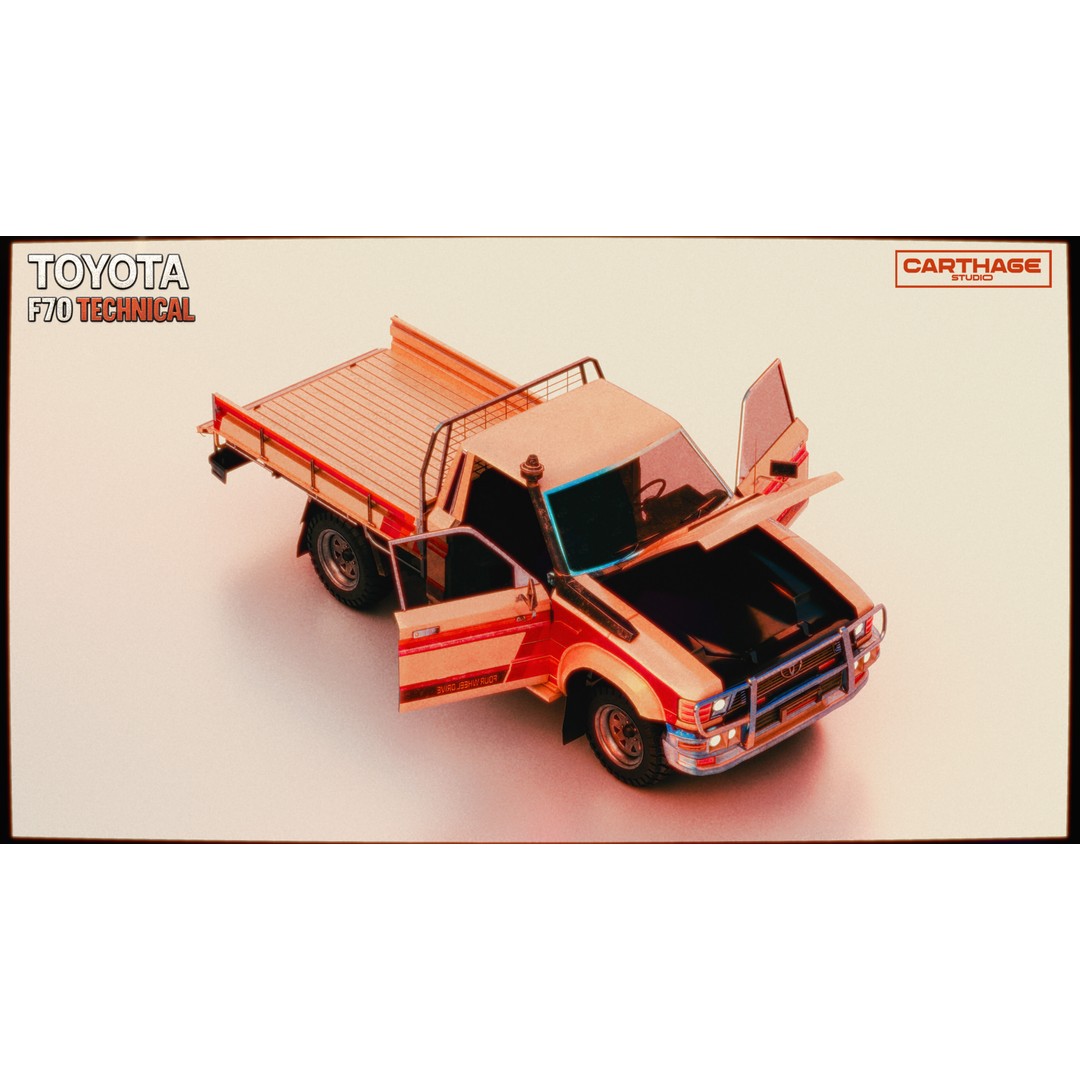 Toyota F70 Technical Pickup 3D Model – Low Poly Game Asset, FBX - View 25