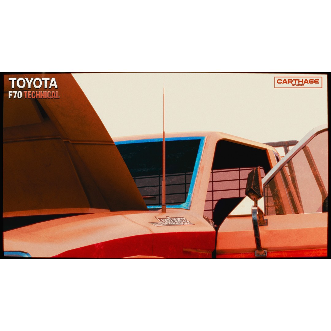 Toyota F70 Technical Pickup 3D Model – Low Poly Game Asset, FBX - View 31
