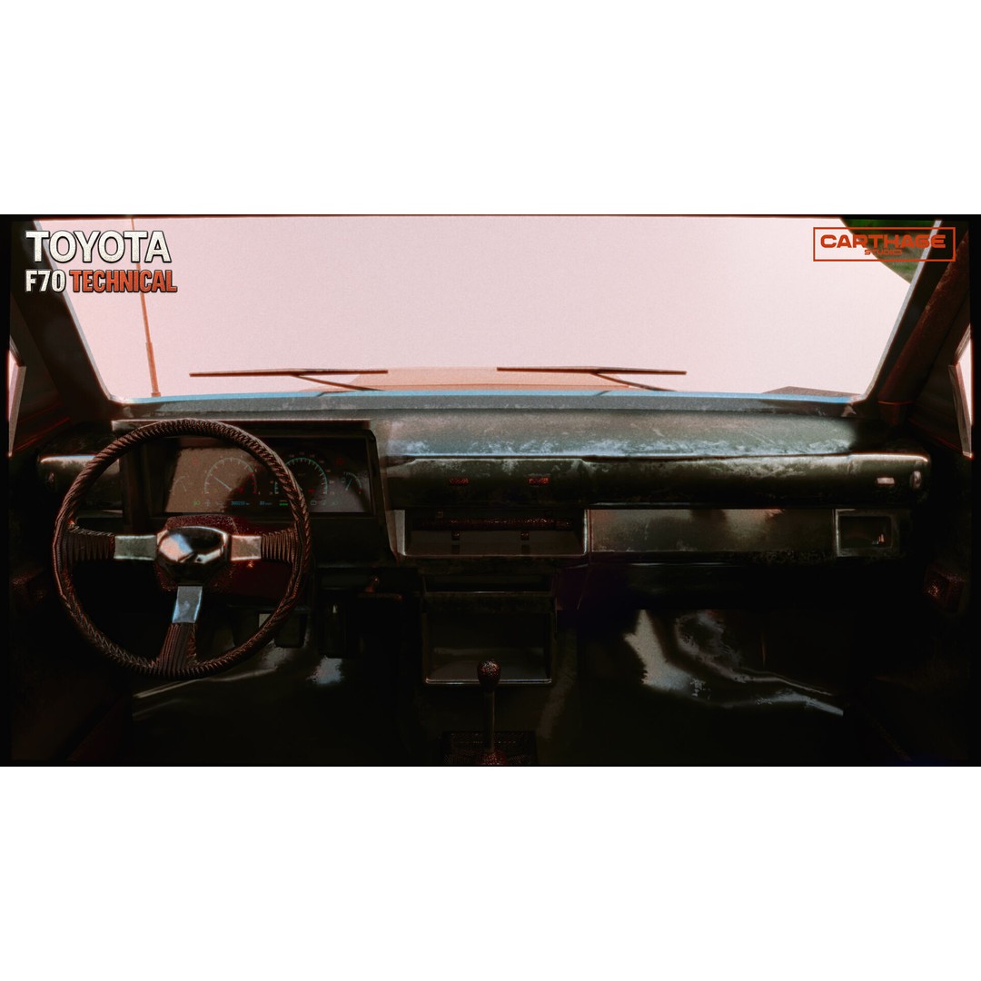 Toyota F70 Technical Pickup 3D Model – Low Poly Game Asset, FBX - View 37