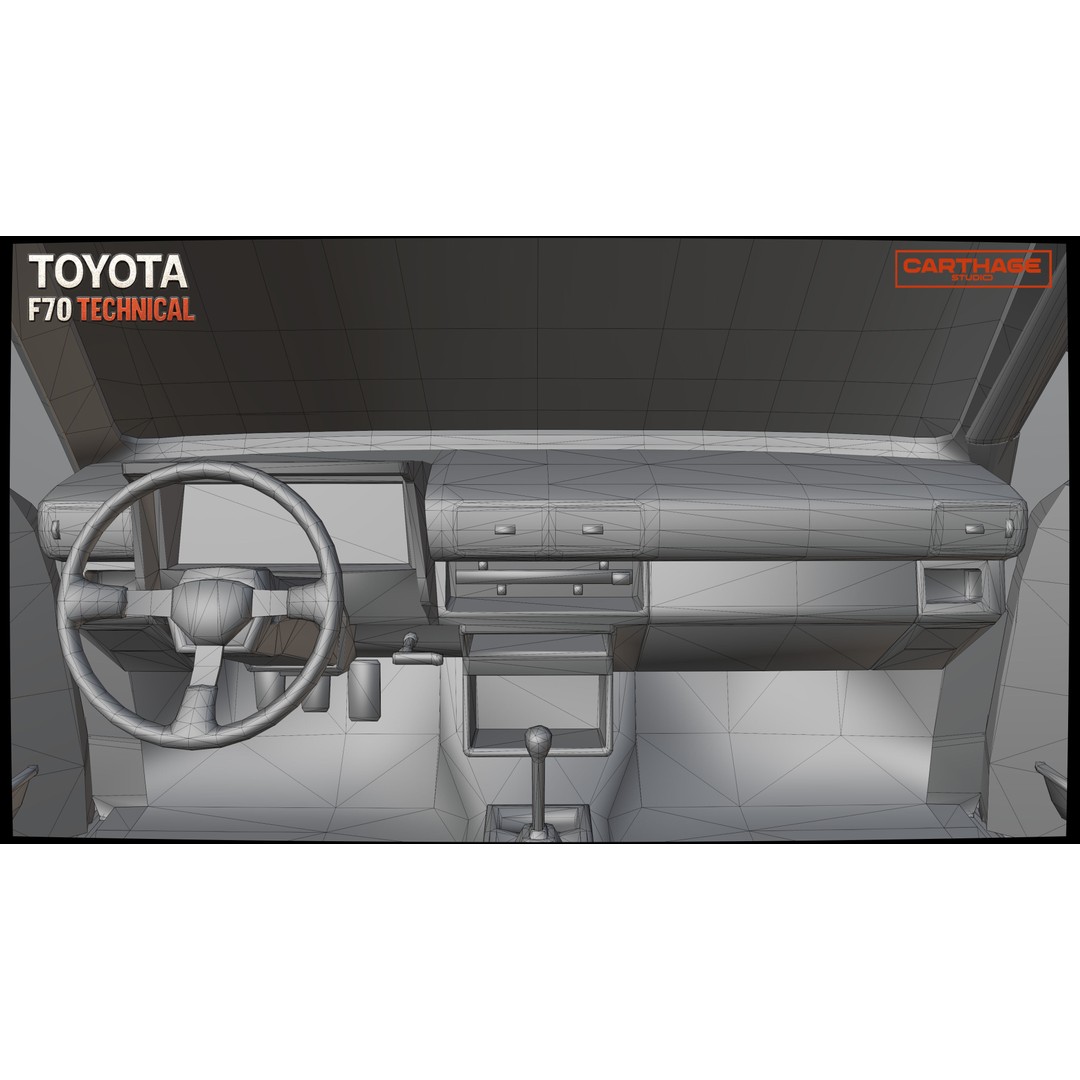 Toyota F70 Technical Pickup 3D Model – Low Poly Game Asset, FBX - View 49