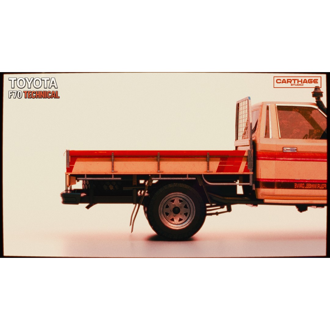 Toyota F70 Technical Pickup 3D Model – Low Poly Game Asset, FBX - View 6