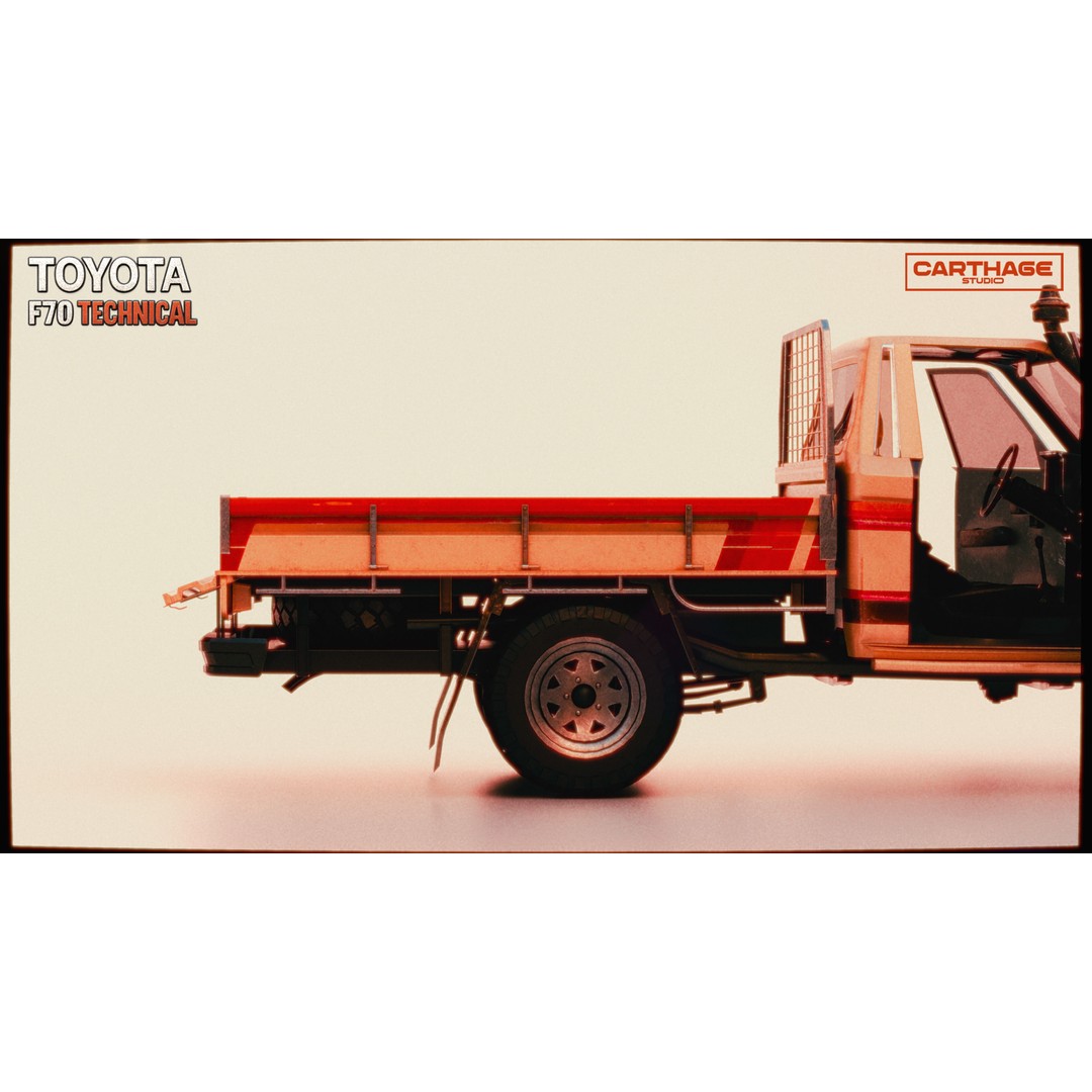 Toyota F70 Technical Pickup 3D Model – Low Poly Game Asset, FBX - View 9
