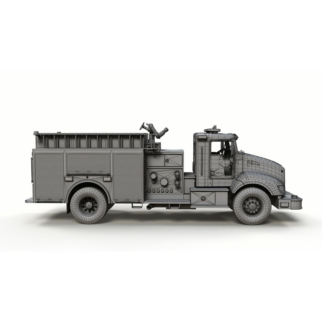 Kenworth T370 Firetruck 3D Model – Low Poly Game Ready Asset, FBX - View 15